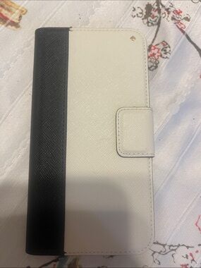 kate spade black phone folio case with gold logo